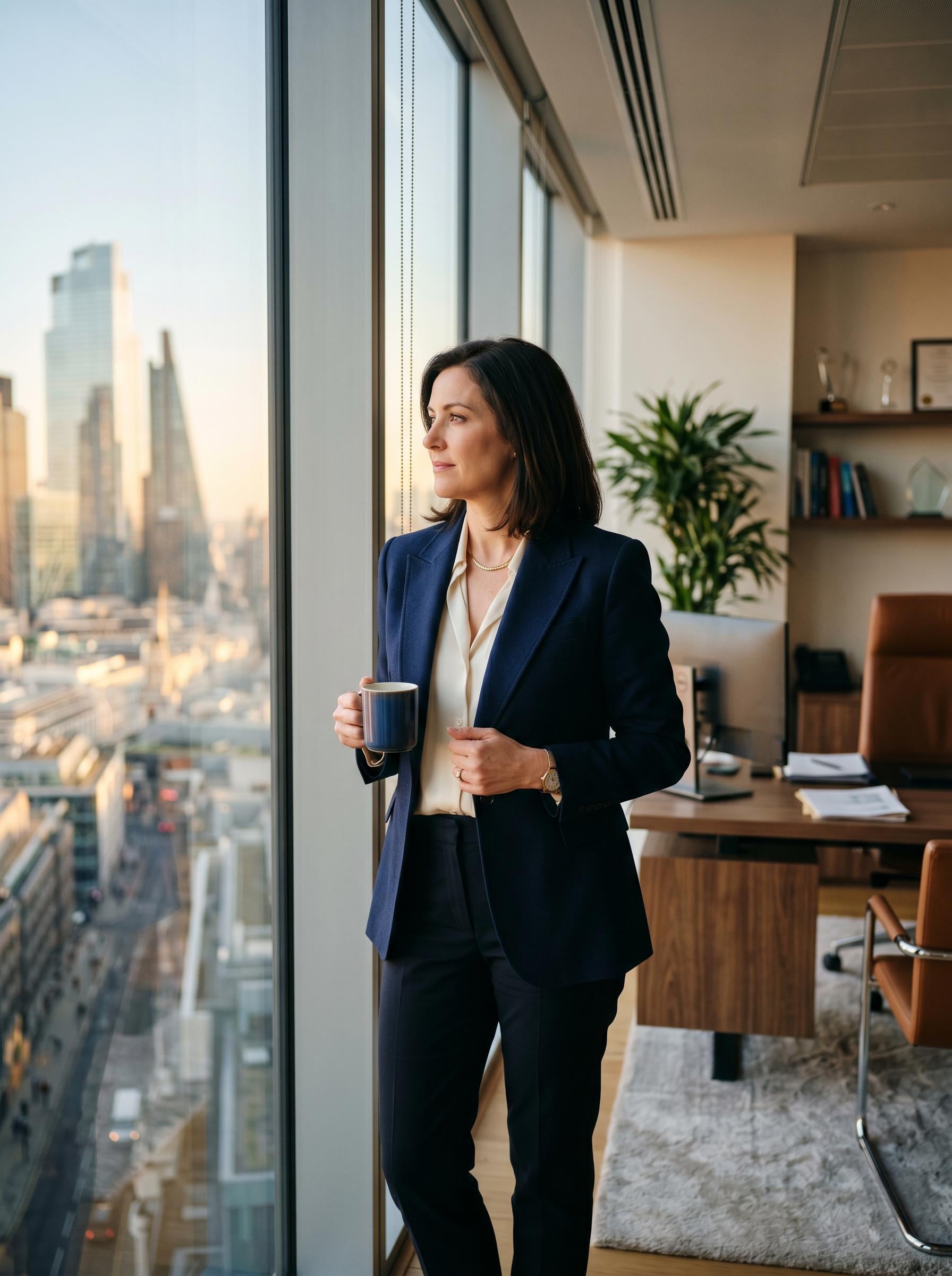 Confident female executive in modern office